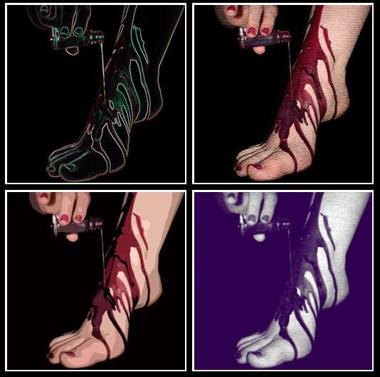 variations of varnished feet